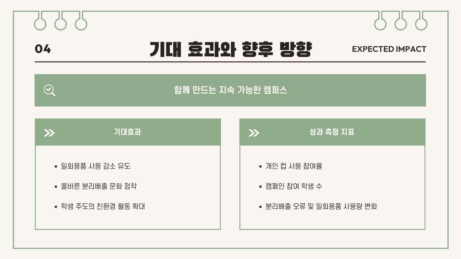 베이지 그린디자인 프로젝트 발표 대학생 프레젠테이션 템플릿