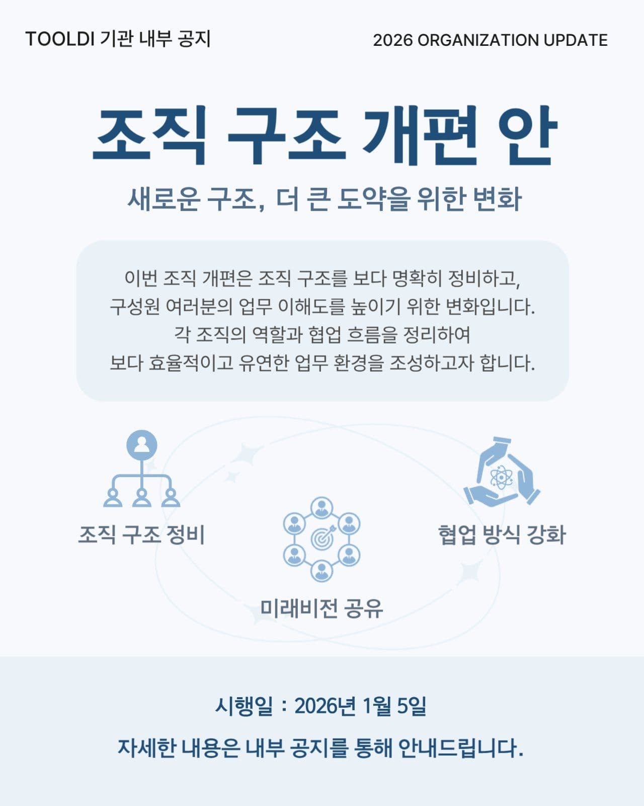 조직구조 개편 안 