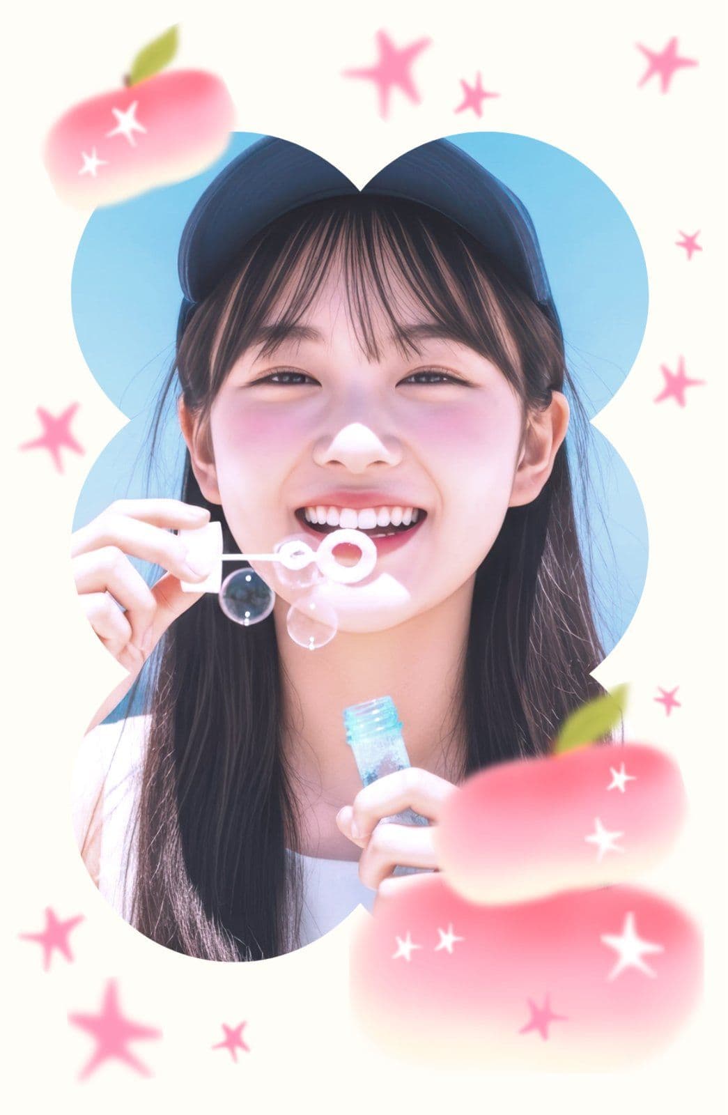 반짝별 납작 복숭아 포토카드