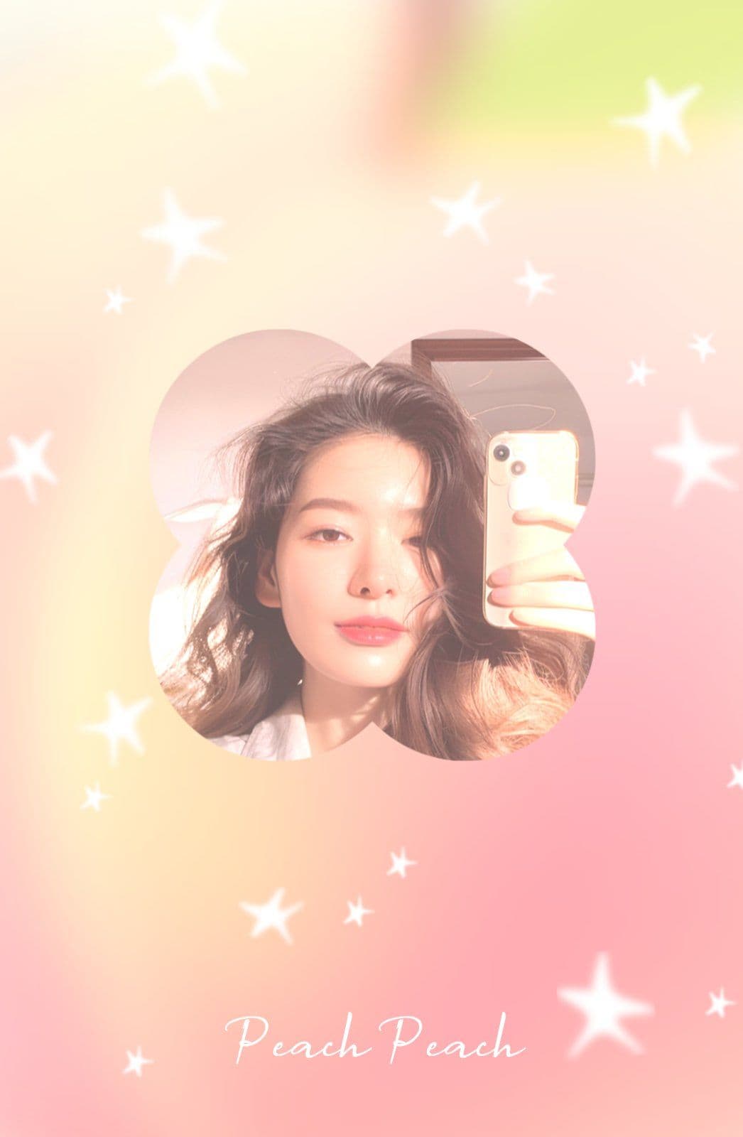 은은한 복숭아와 별 포토카드