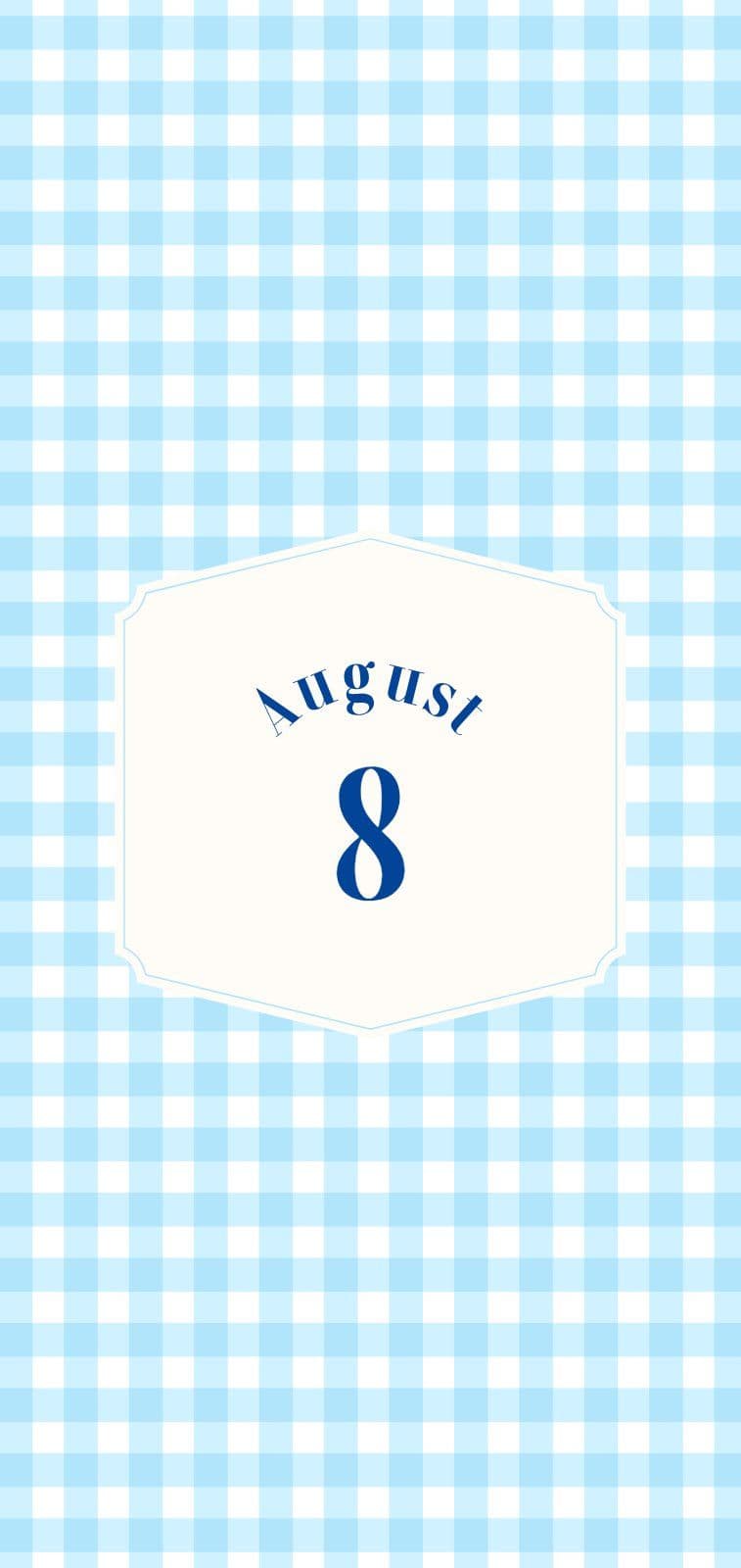 블루 8월 체크 모바일 배경