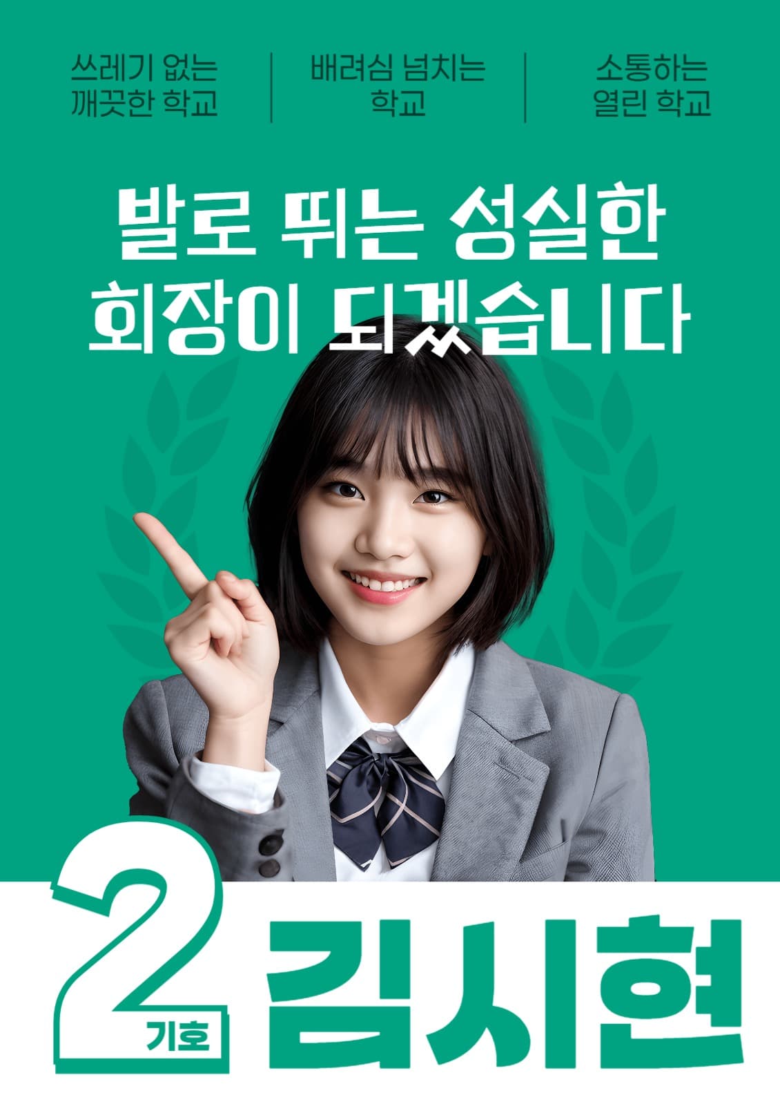 학교 회장 반장 선거 포스터