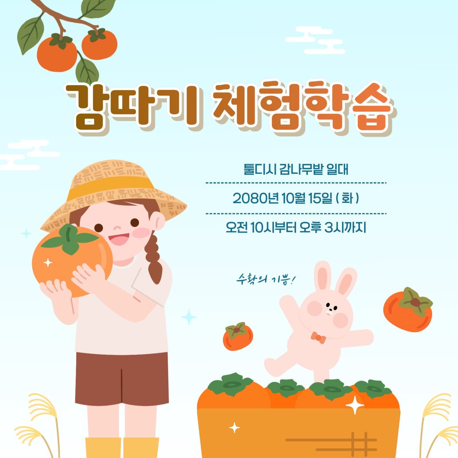 어린이 감따기 가을 체험학습