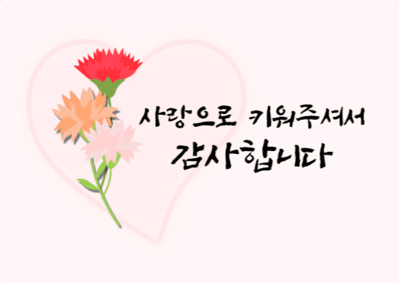 사랑으로 키워주셔서 감사합니다