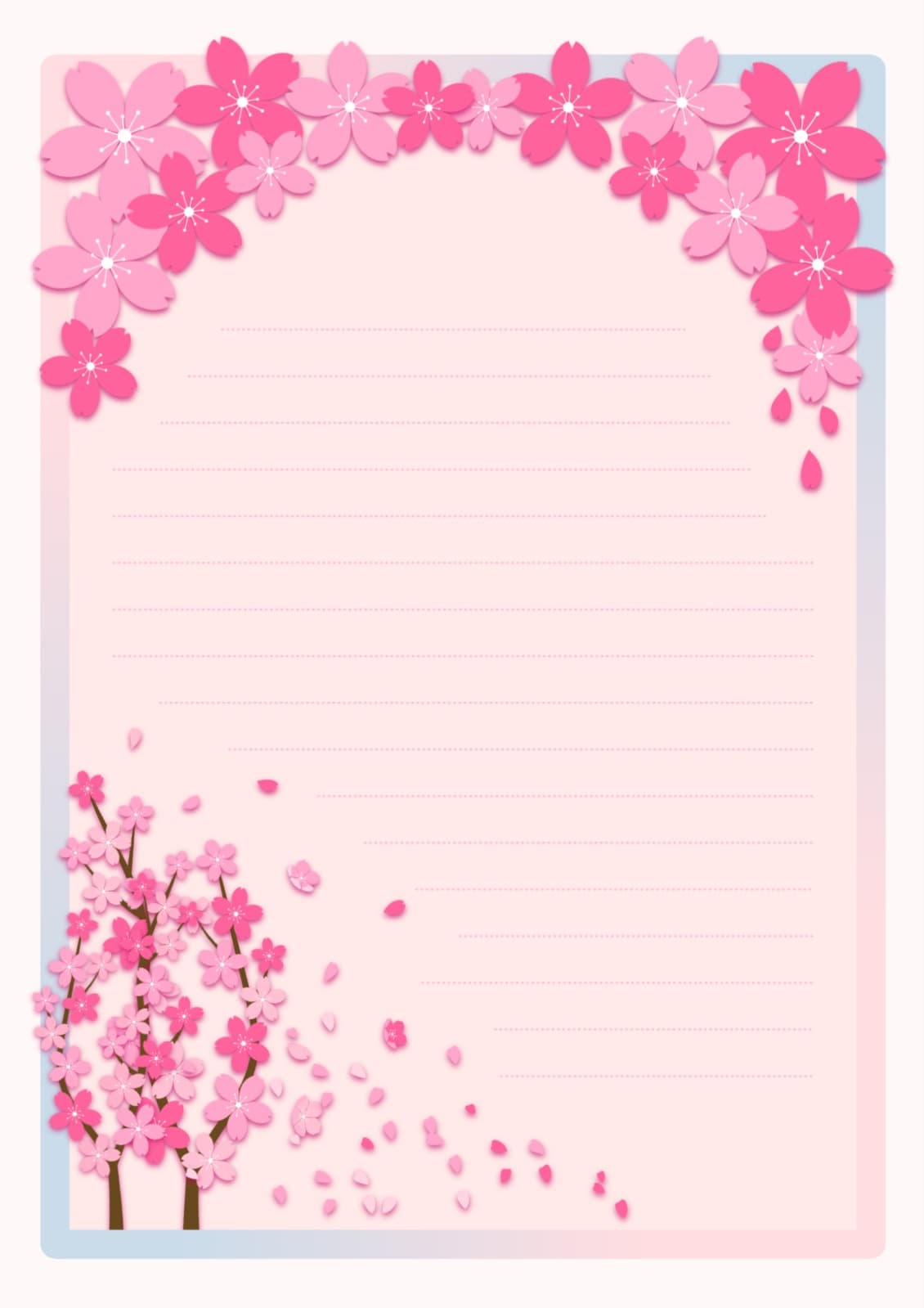 벚꽃 편지지