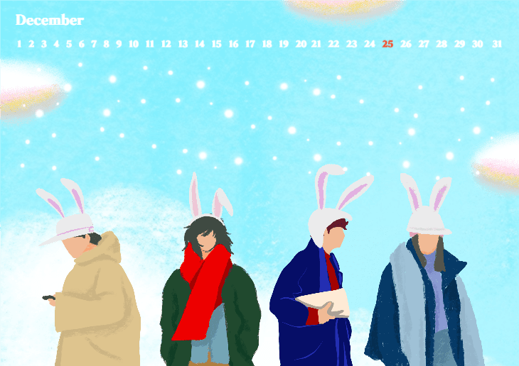 12월 겨울 달력,  레빗햇