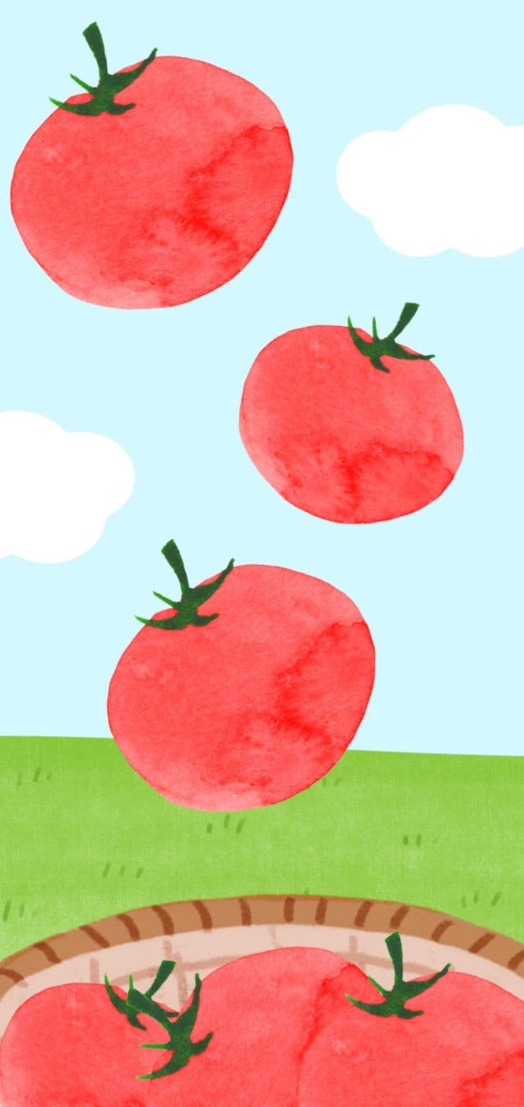 떨어지는 토마토 모바일 배경화면