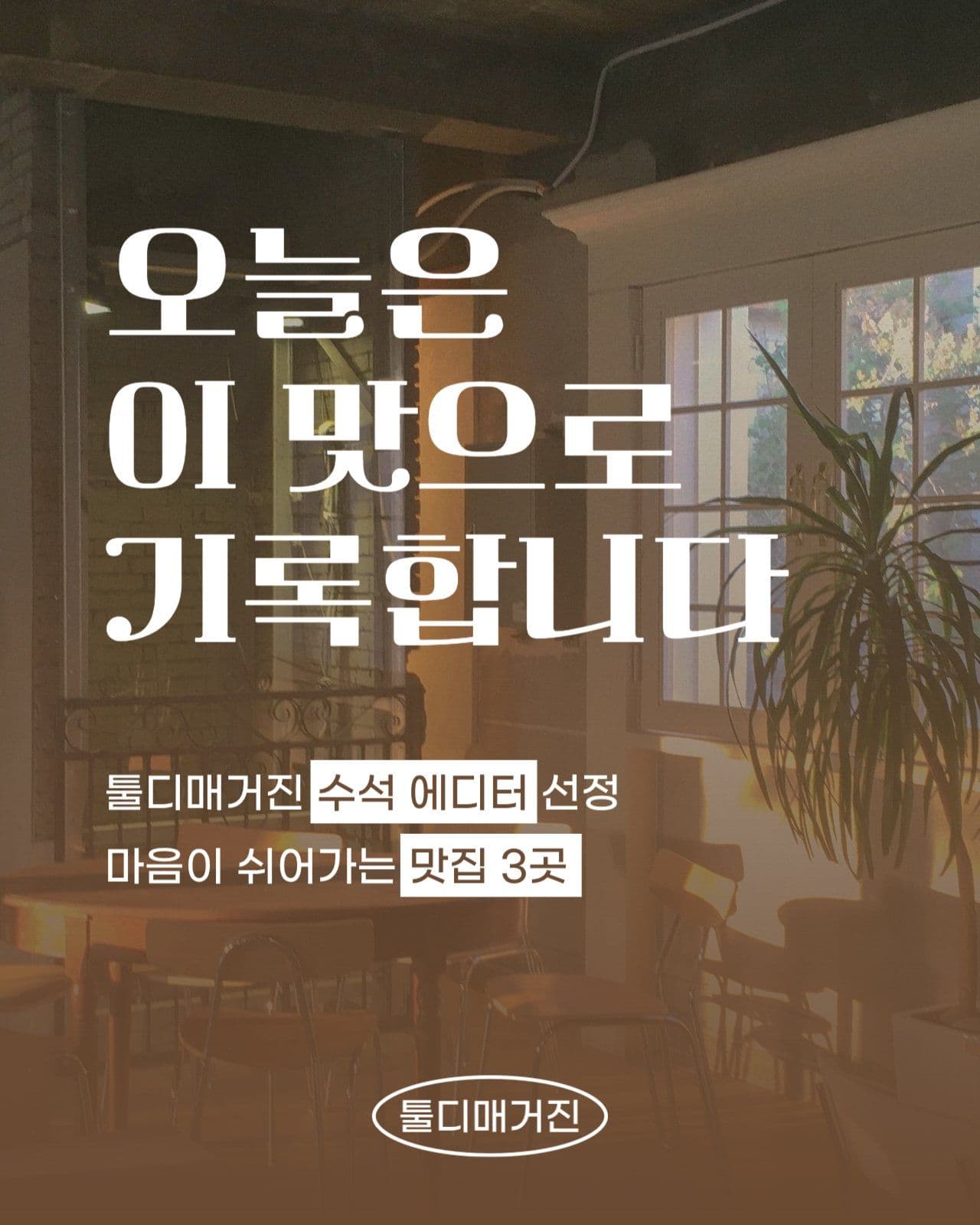 소셜미디어 피드 매거진 맛집 카드뉴스