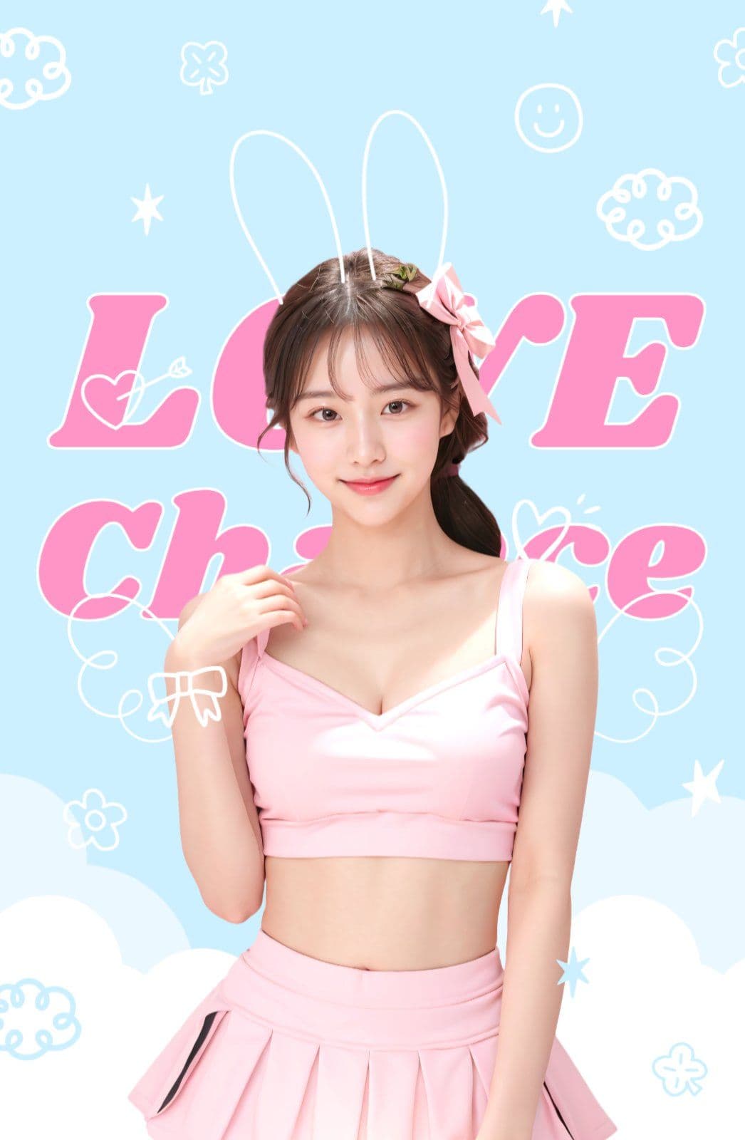 귀여운 하늘색 포토카드 템플릿