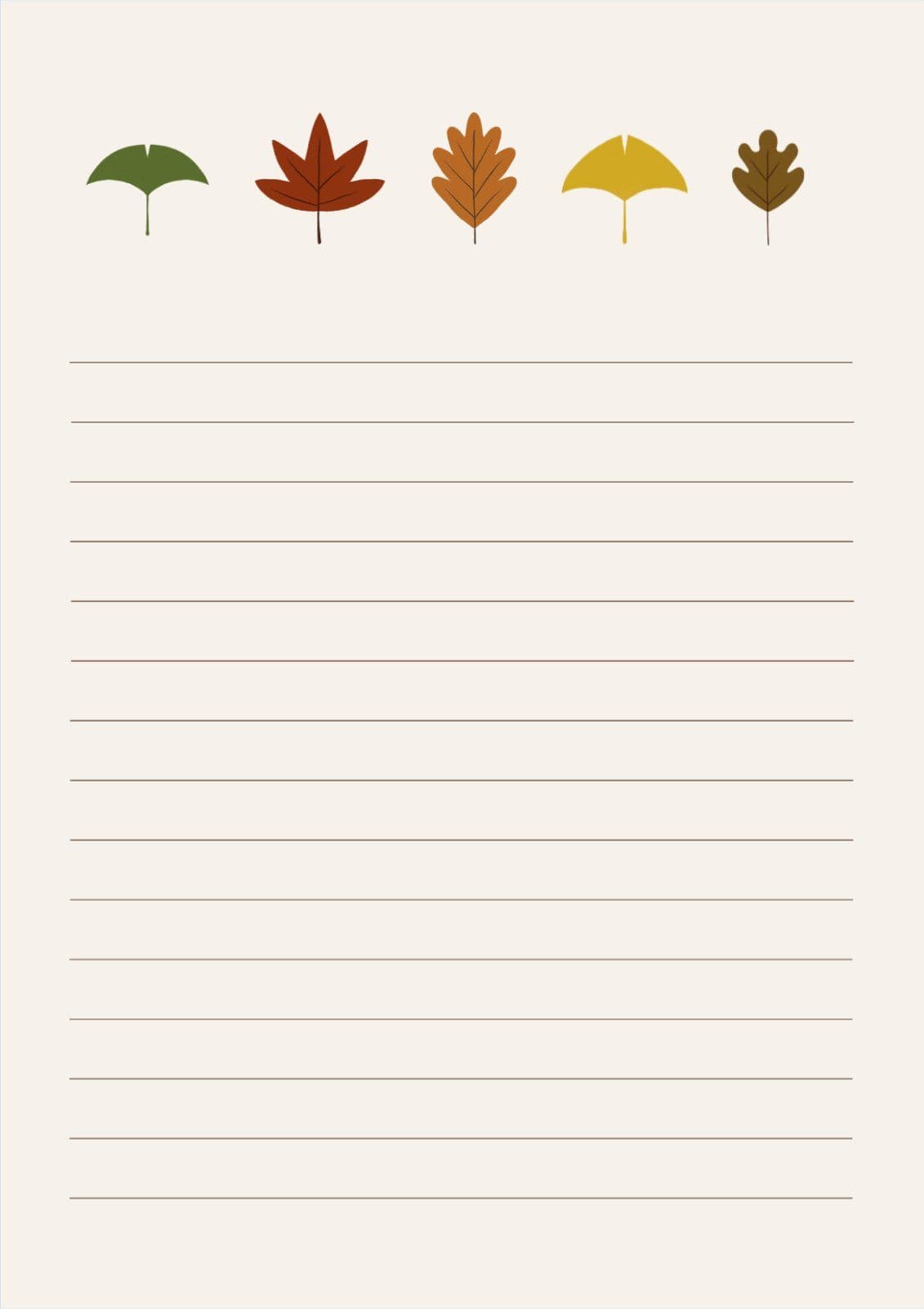심플한 가을 낙엽 편지지