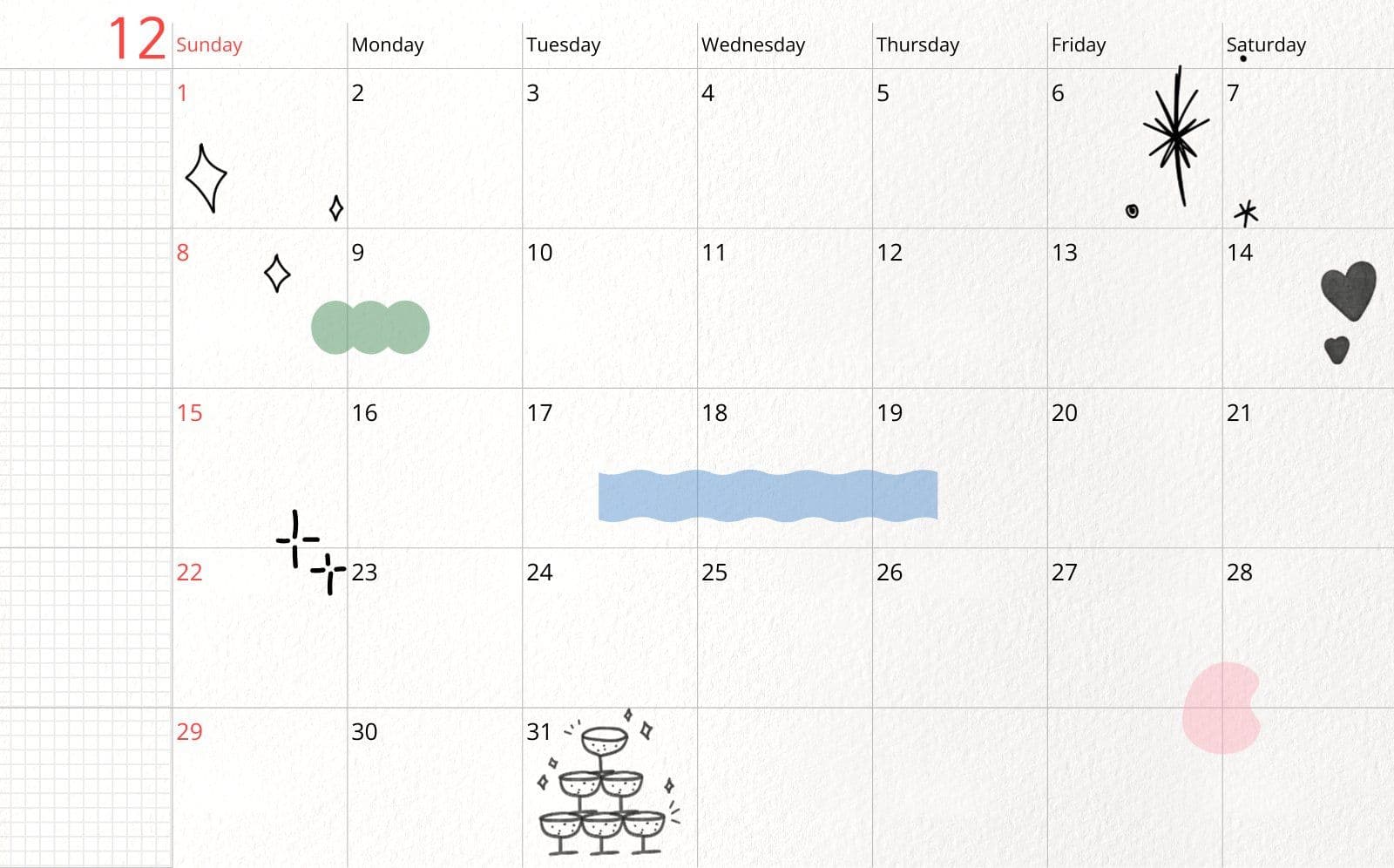 심플한 월간 플래너 굿노트 GoodNotes Templates