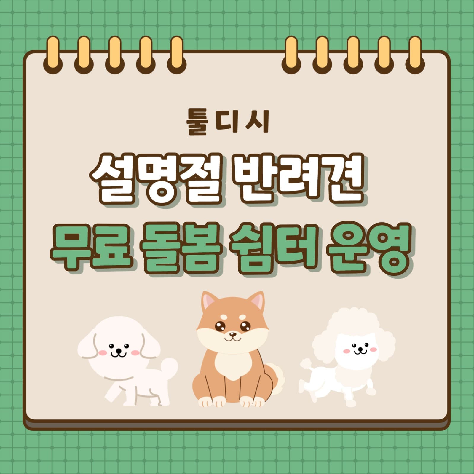 설명절 반려견 무료 돌봄 쉼터 운영