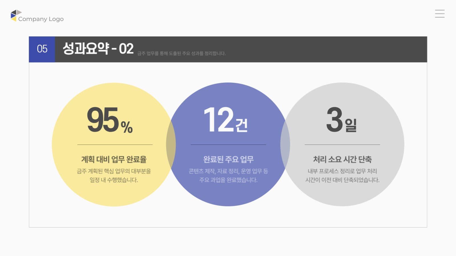 노란 파란 깔끔한 비즈니스 회의록