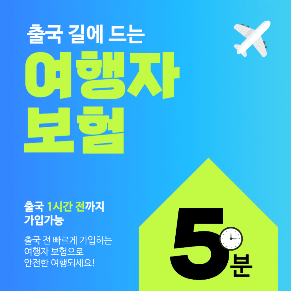 출국길 5분안에 드는 여행자보험