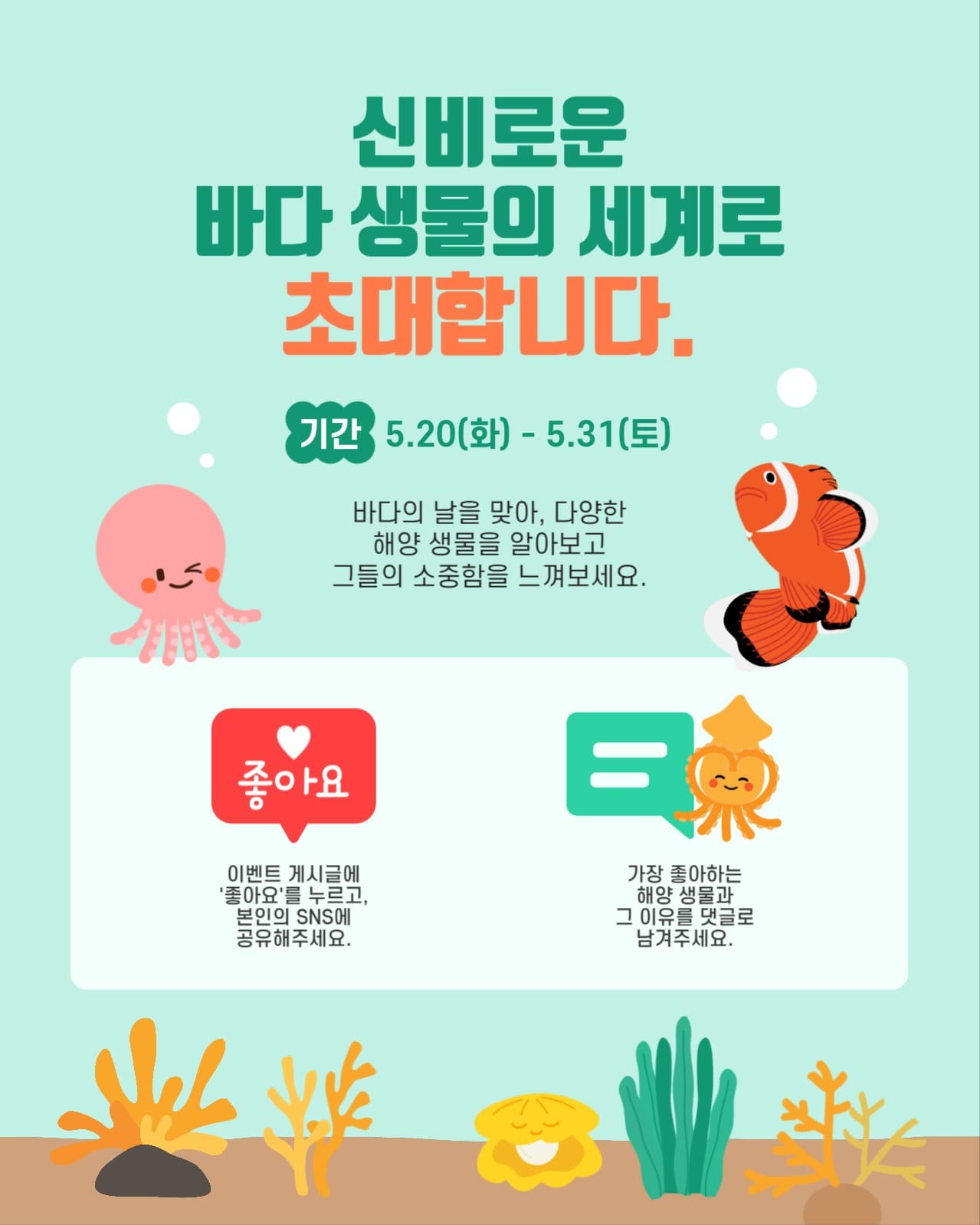 신비로운 바다 생물의 세계로 초대