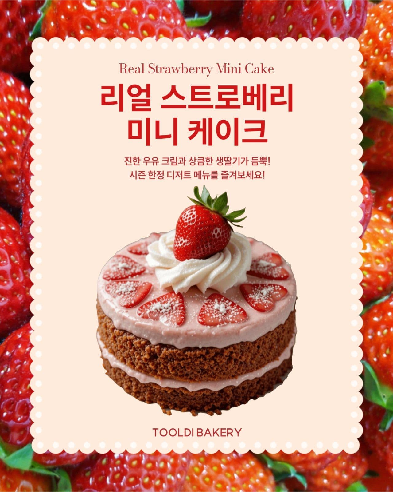 딸기 케이크 홍보 