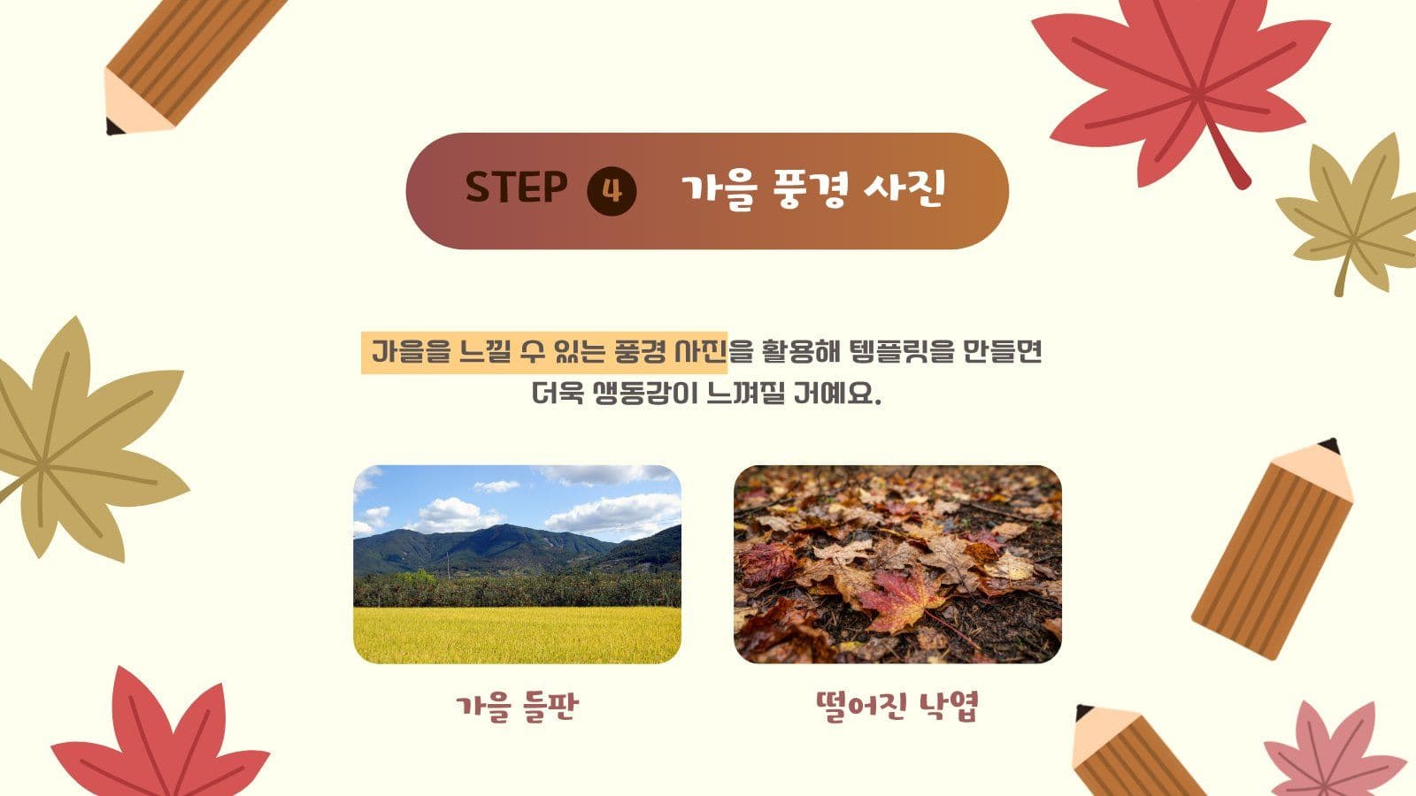 가을 템플릿 만드는 방법 PPT