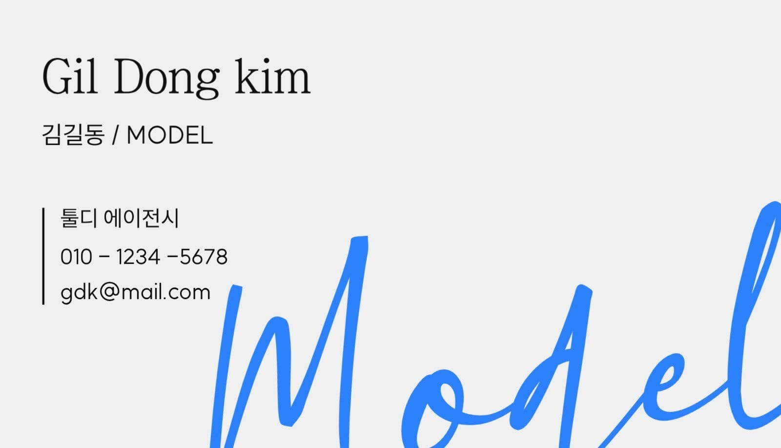 모델 명함