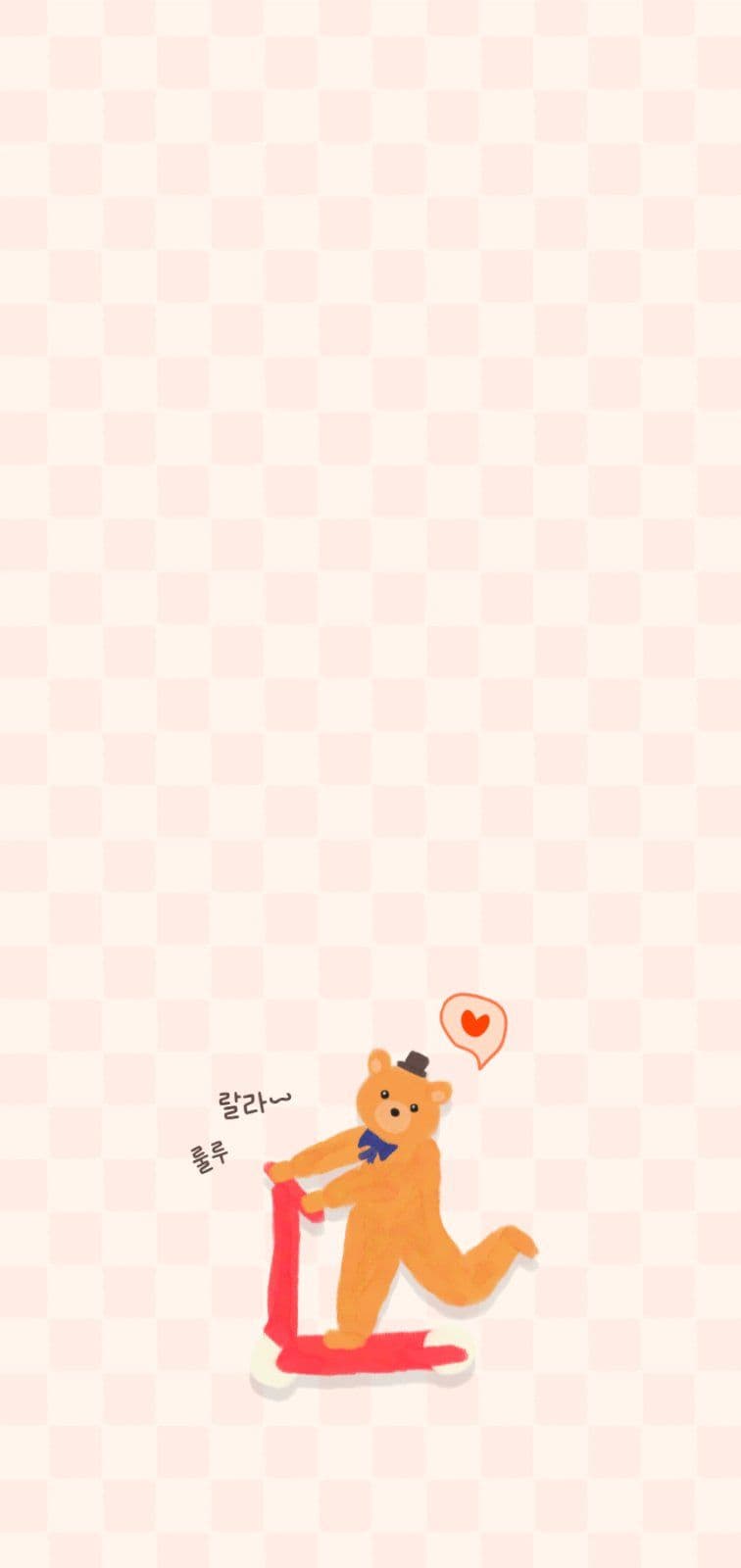 룰루랄라 킥보드 타는 곰 배경화면