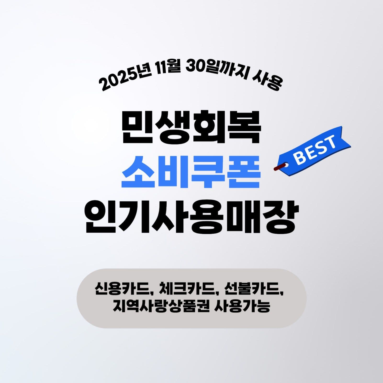 민생회복 소비쿠폰 인기사용매장