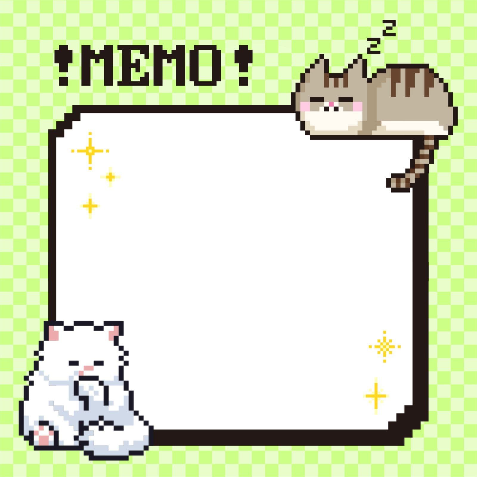 고양이 귀여운 픽셀아트 떡메모지 도트