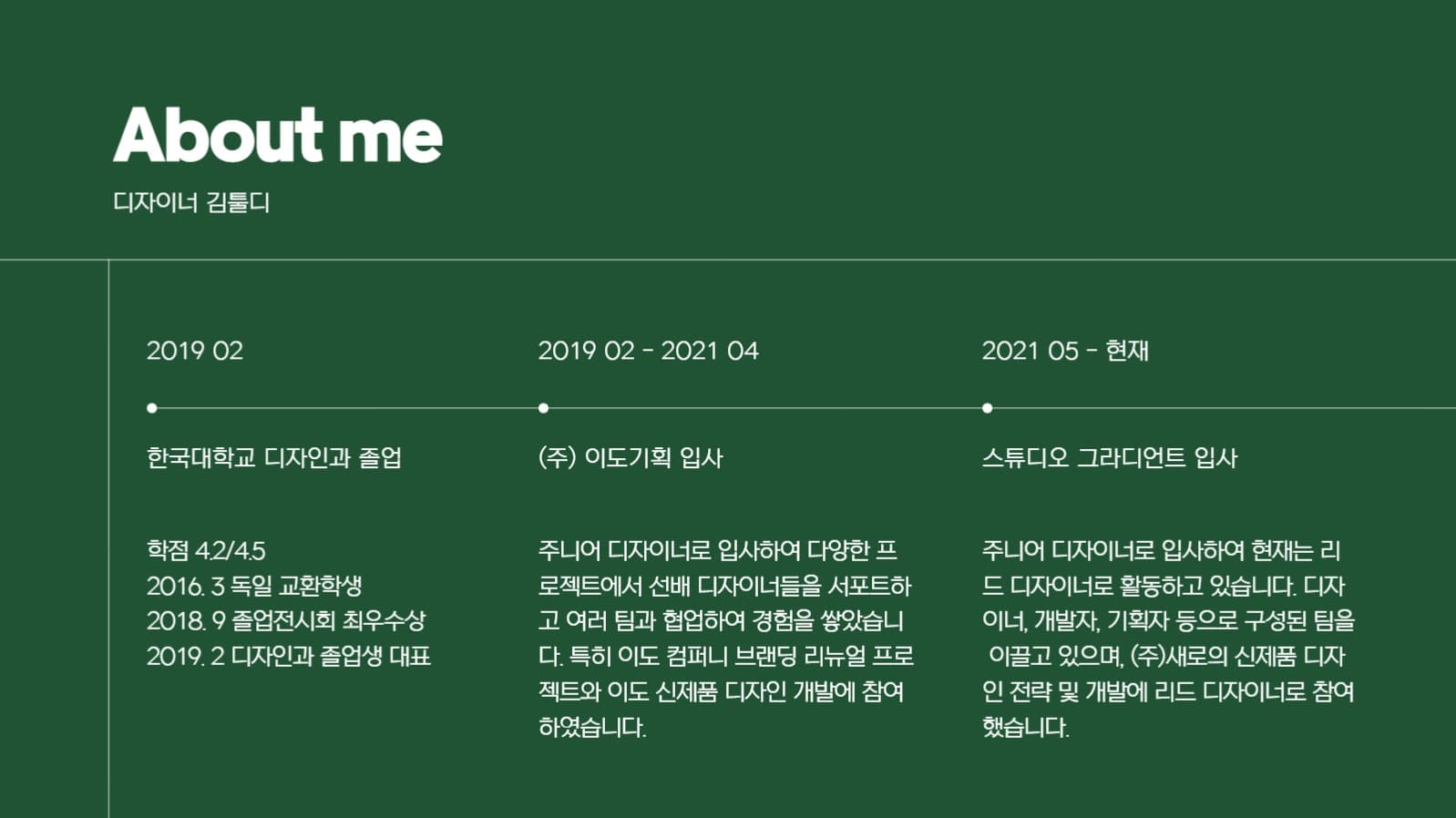 심플 라인 레이아웃 포트폴리오 피피티