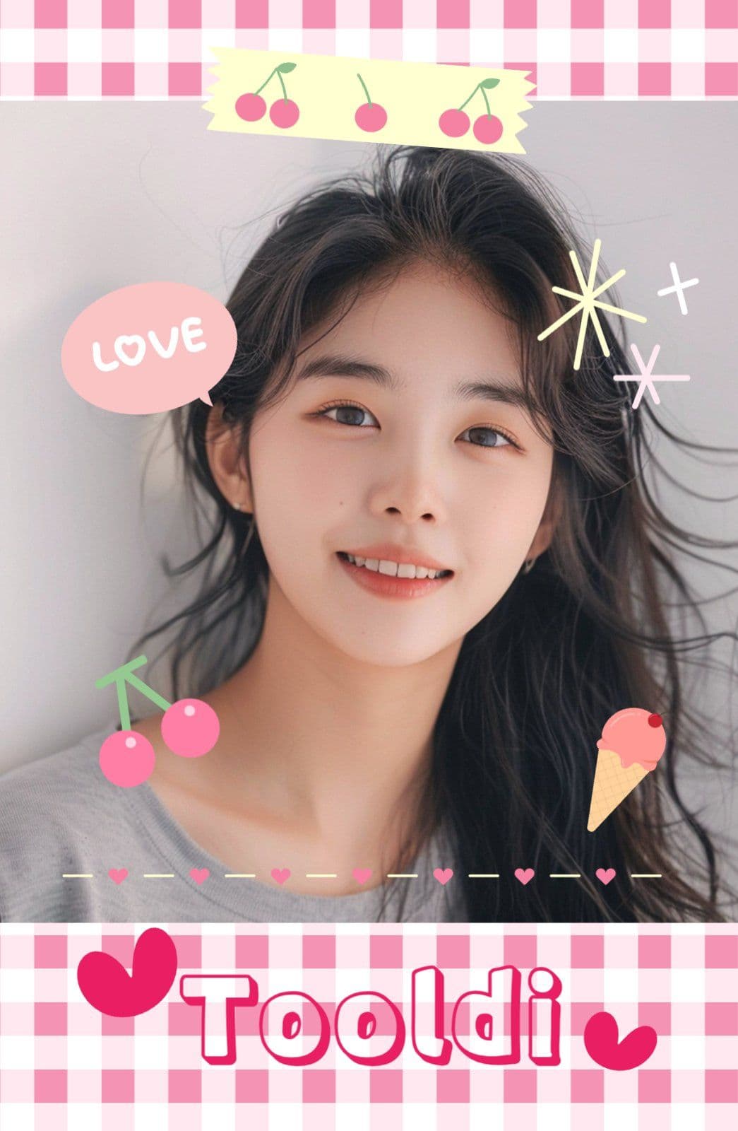 핑크체크 포토카드