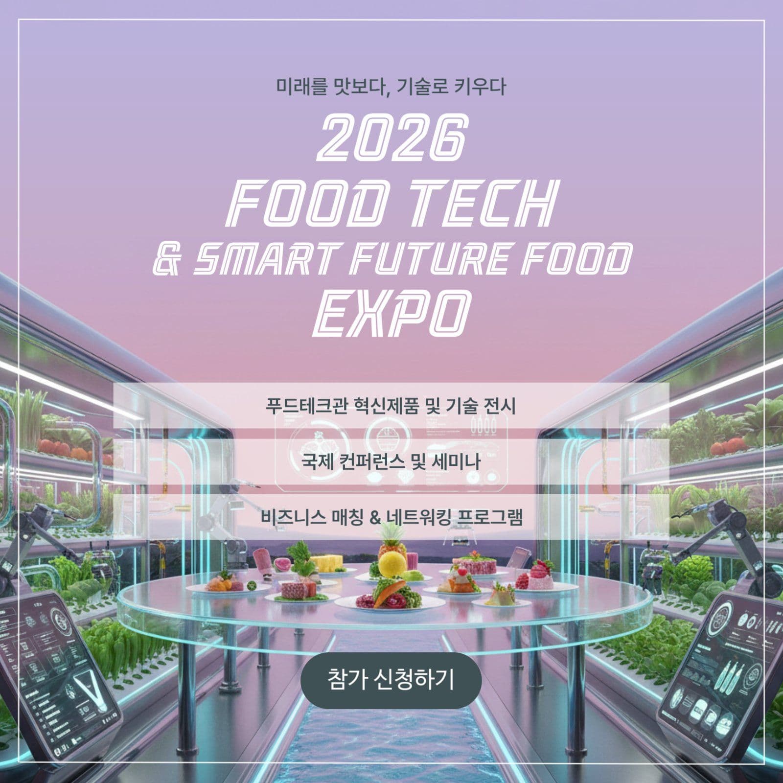 푸드테크 엑스포 참가 신청 홍보
