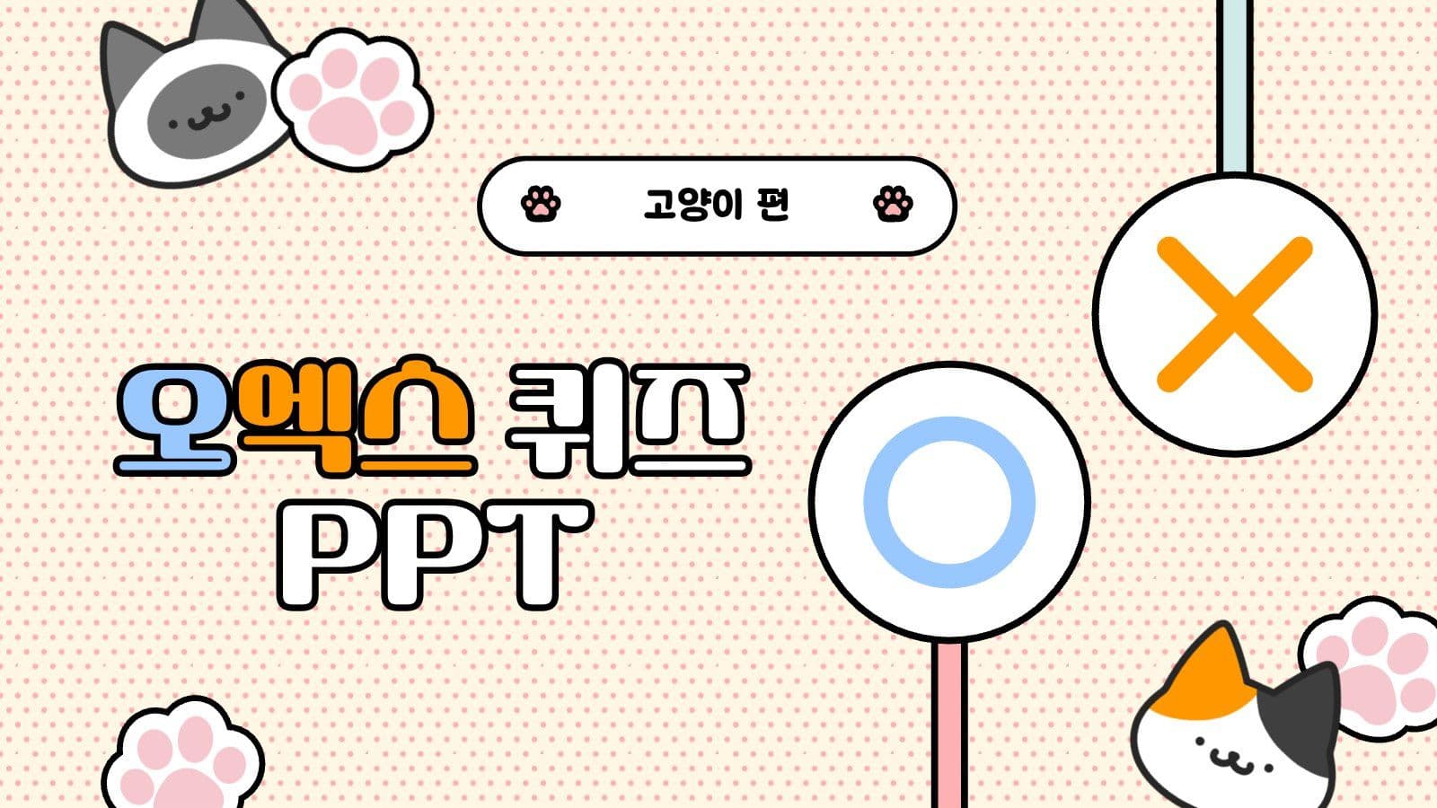 오엑스 퀴즈용 PPT 고양이 편