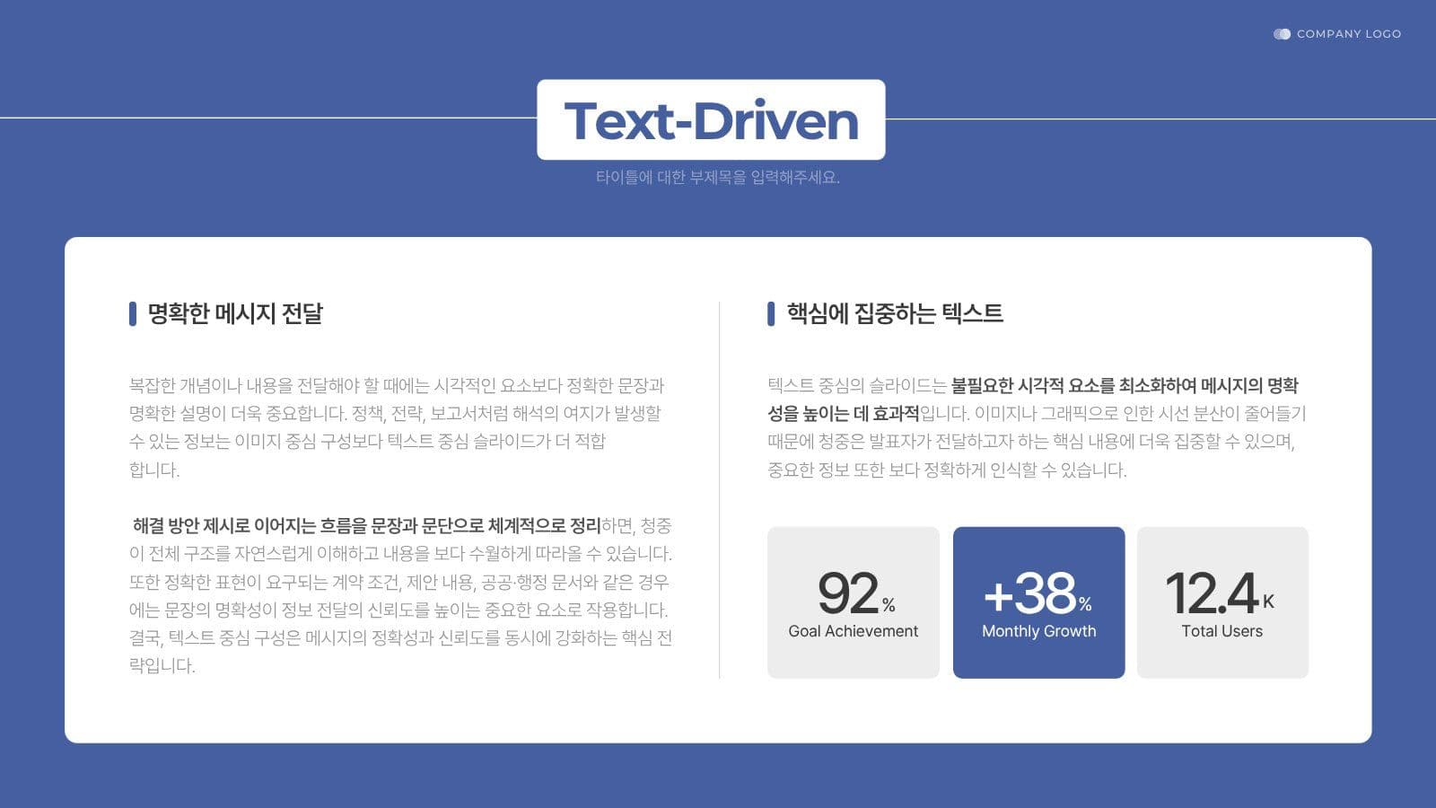 블루 비즈니스 레포트 제안서 PPT
