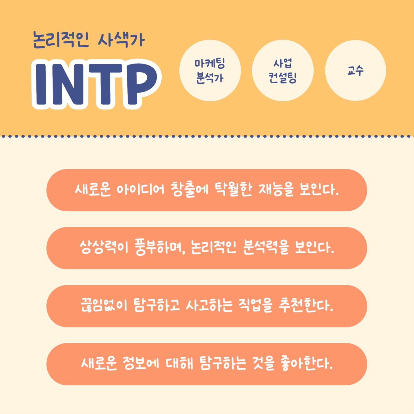 MBTI 성향별 직업 추천 카드뉴스