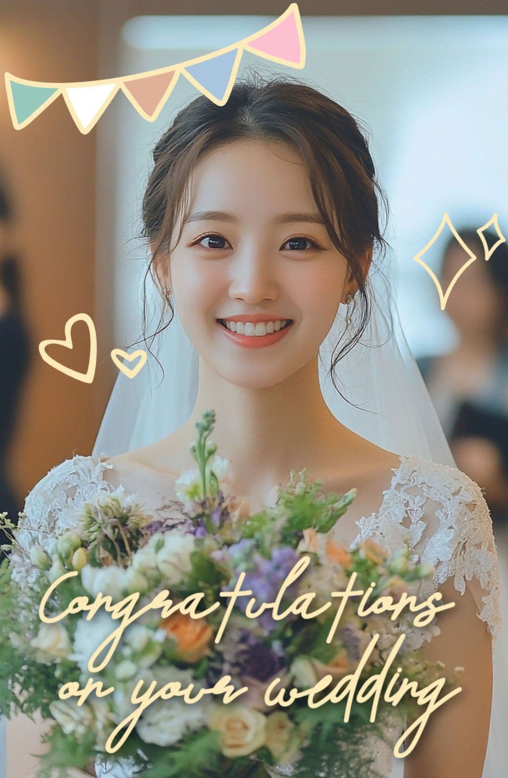 결혼 축하 손글씨 편지지 포토카드