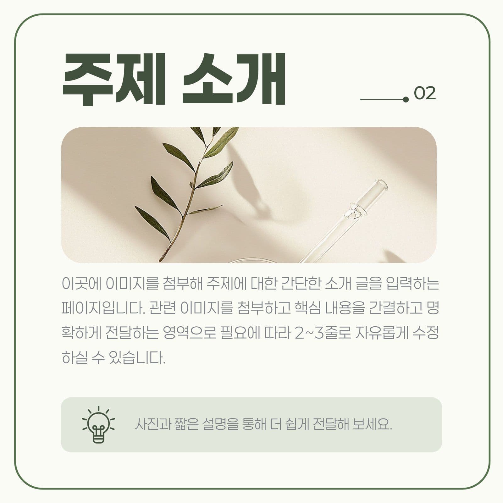 세이지그린 심플한 카드뉴스 정보전달 템플릿
