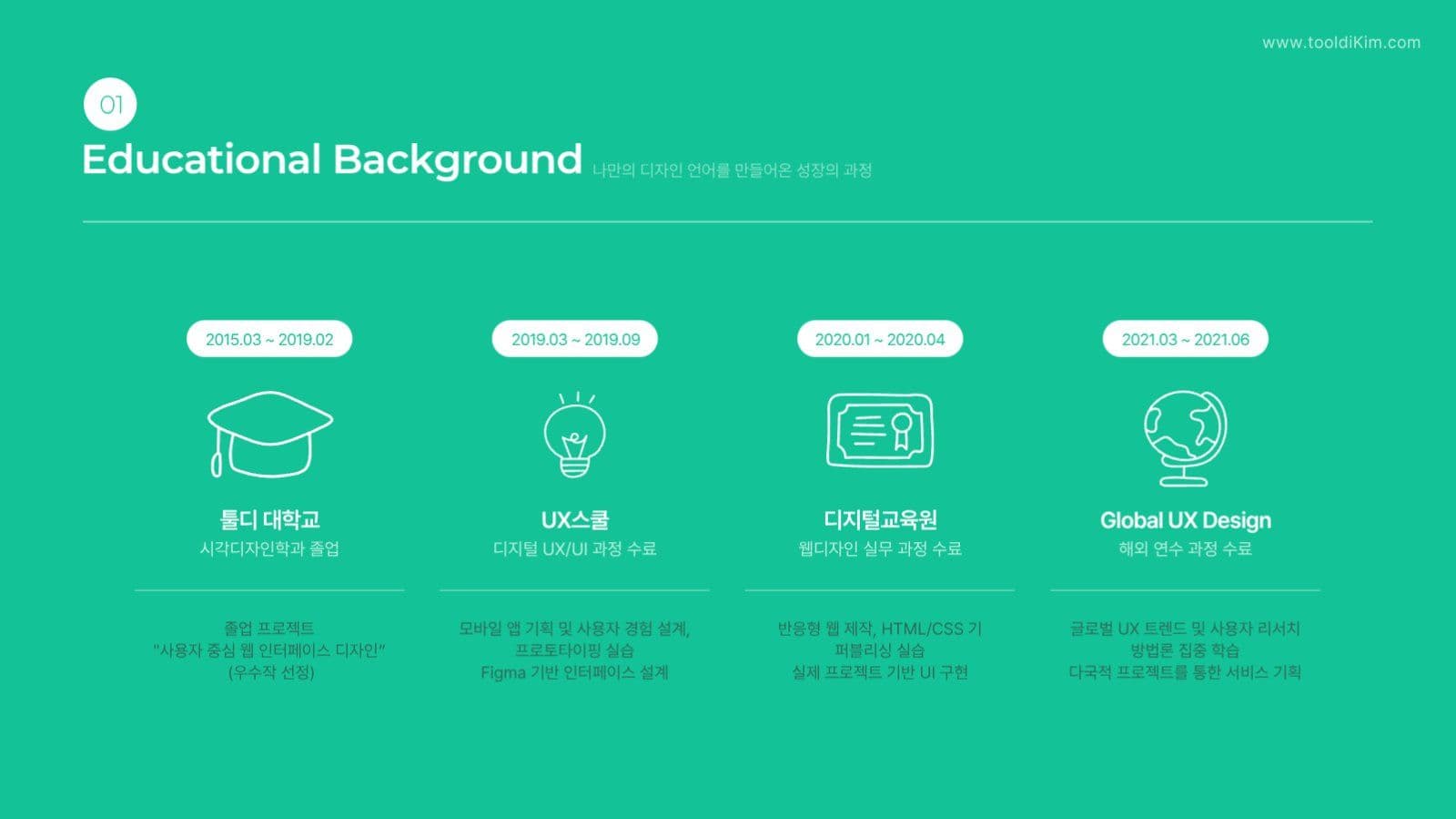 초록 심플 자기소개 이력서 포트폴리오