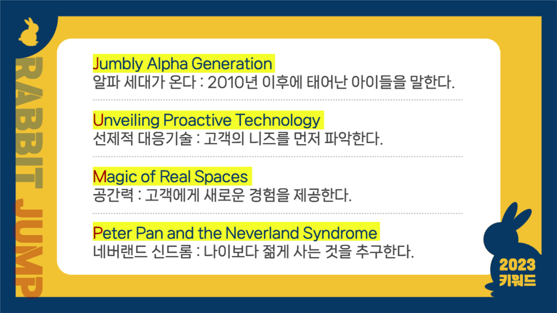 2023 키워드 래빗점프 프레젠테이션