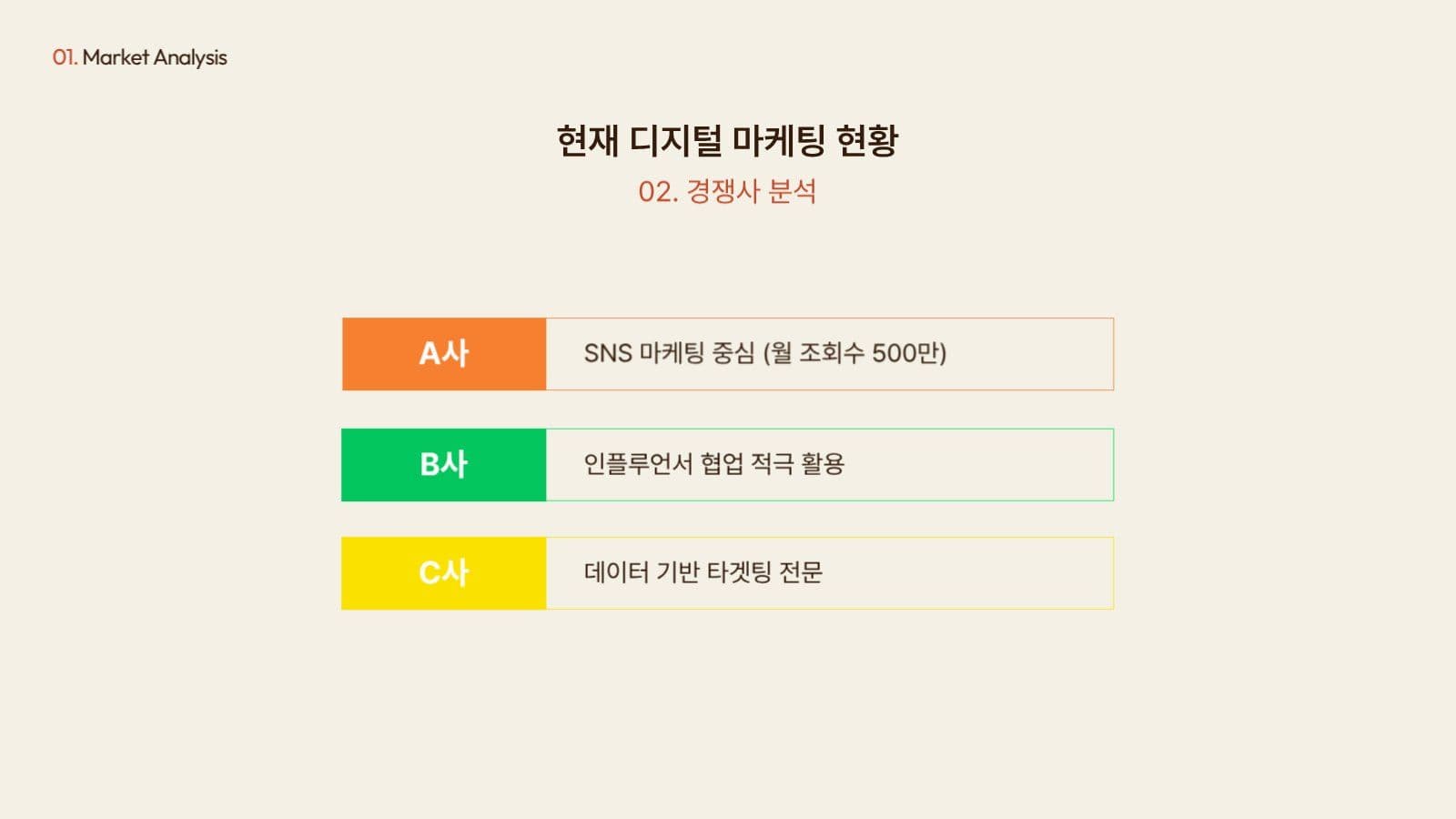 베이지,오렌지-깔끔 심플한 제안서P