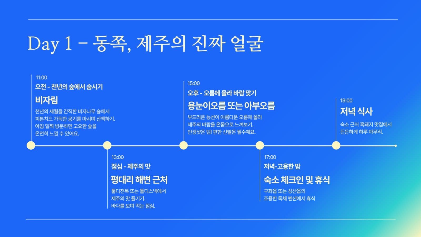 제주 여행 계획