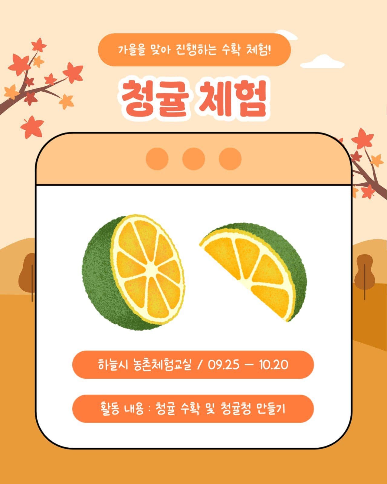 가을맞이 수확체험 카드뉴스