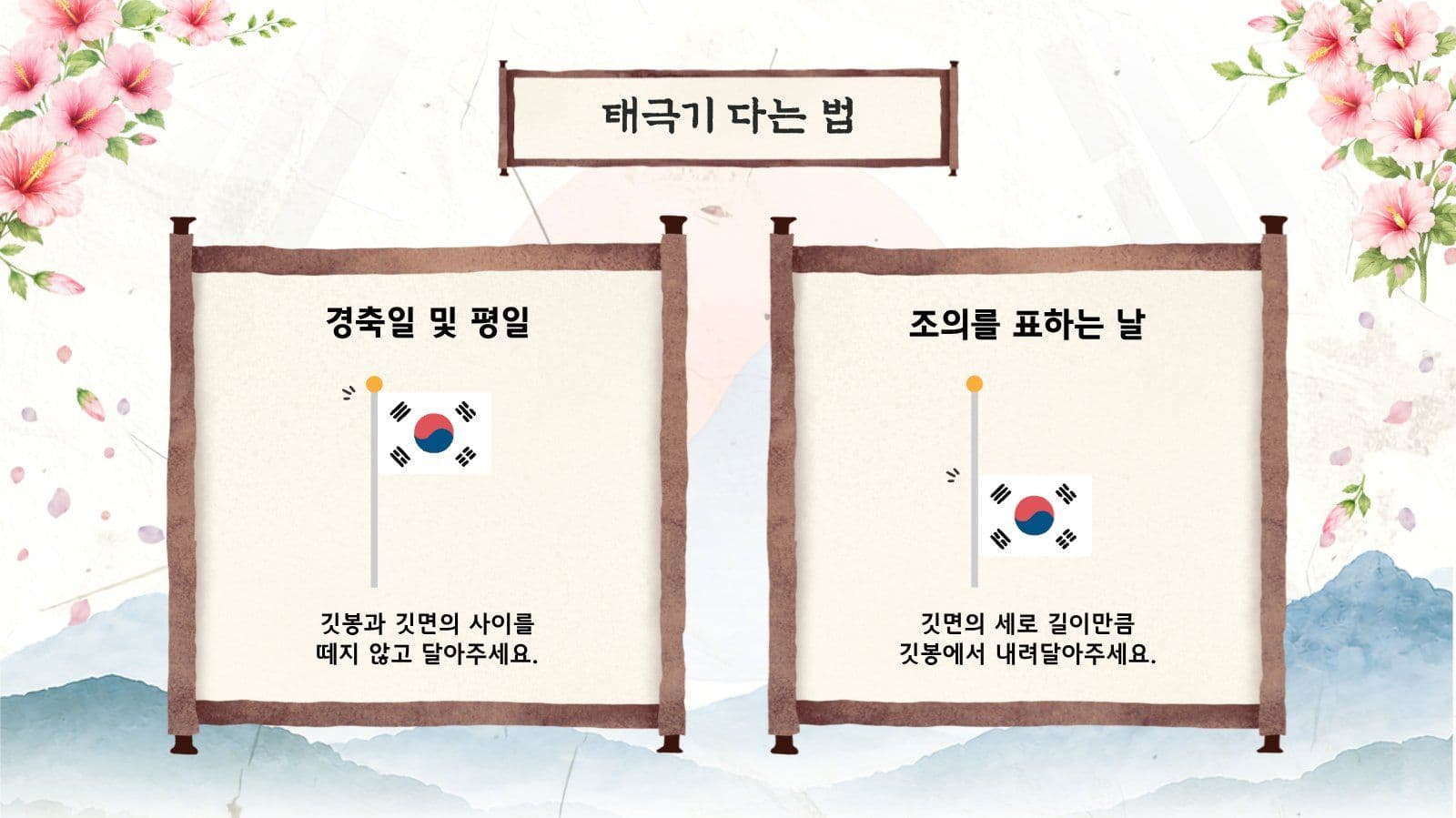 광복절 태극기 게양 방법 교육 피피티