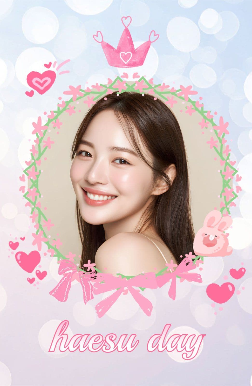 분홍 반짝 포토카드