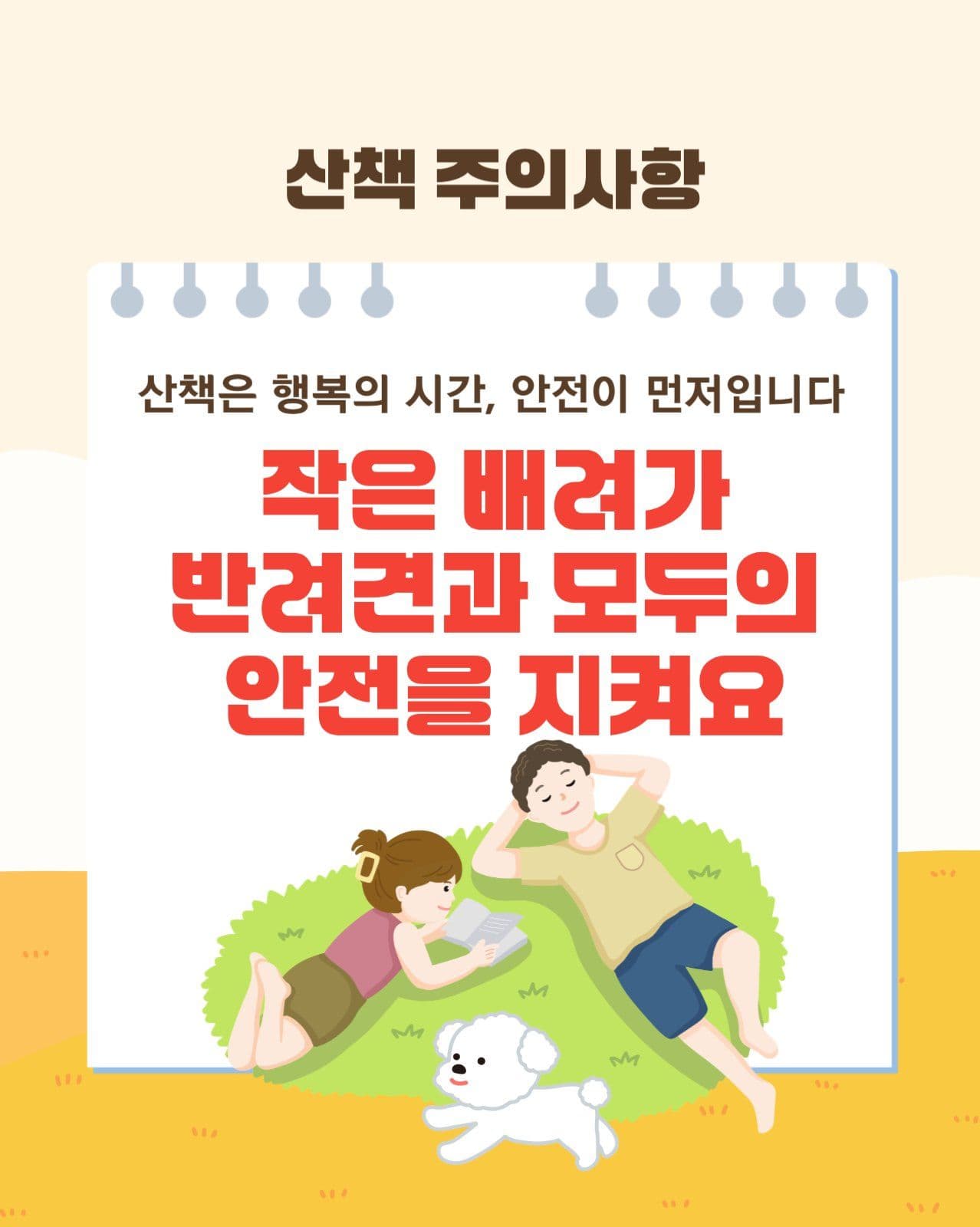 귀여운 반려견 산책 주의사항 카드뉴스