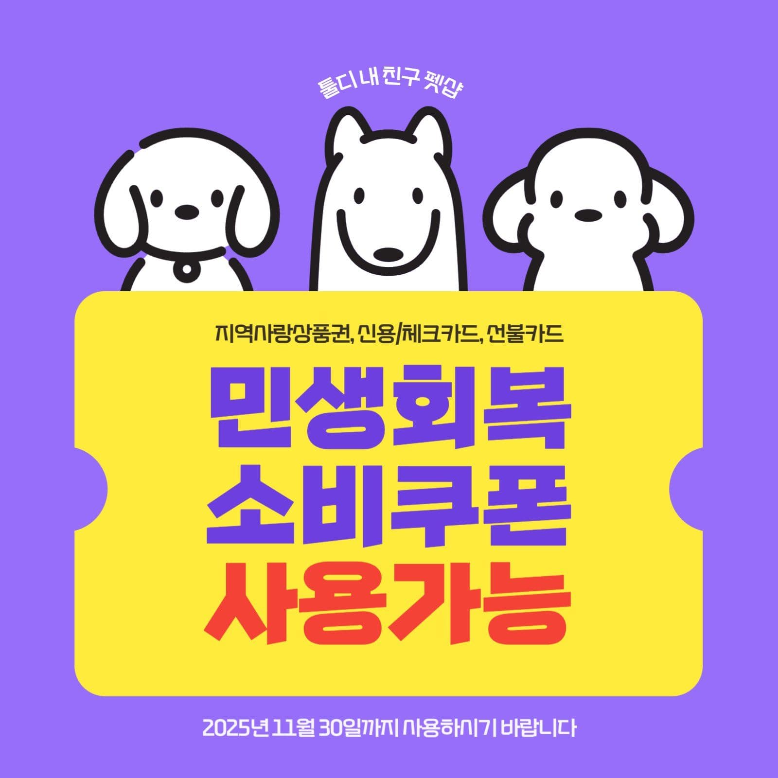민생회복 소비쿠폰 사용가능 안내