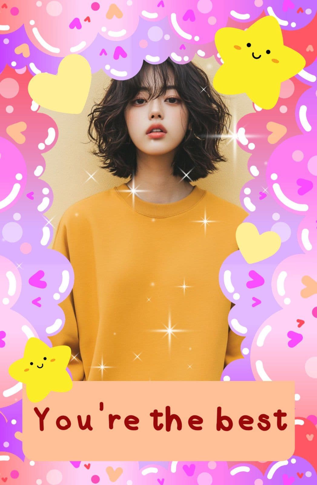 핑크 구름 귀여운 포토카드