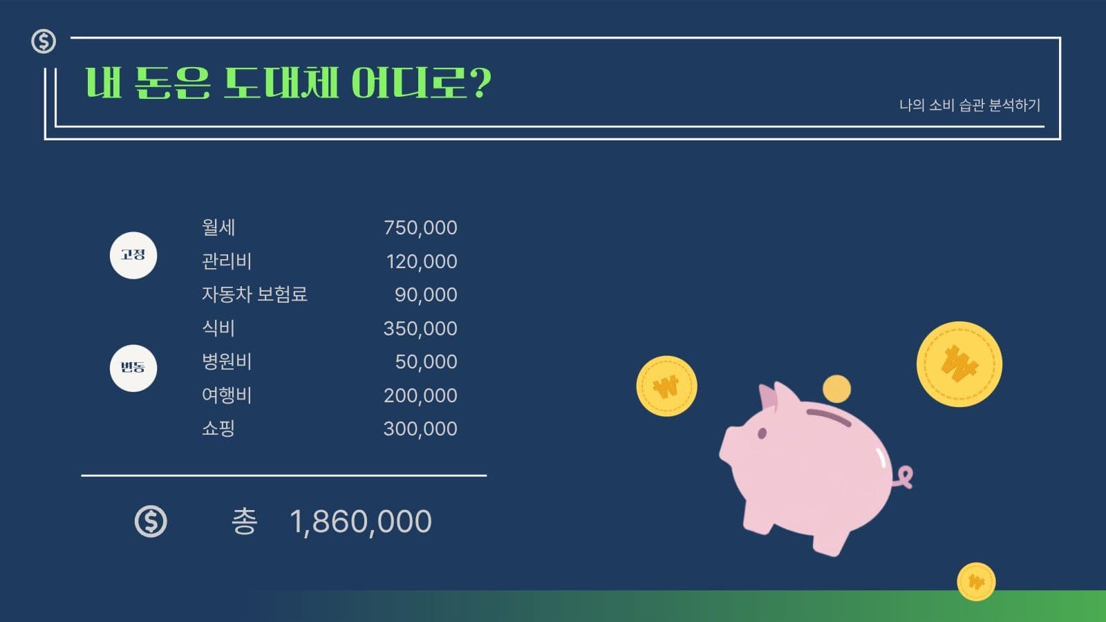 나의 소비 생활 PPT