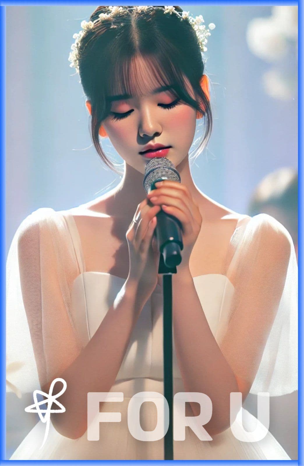 사진 중심 네온 프레임 아이돌 포카