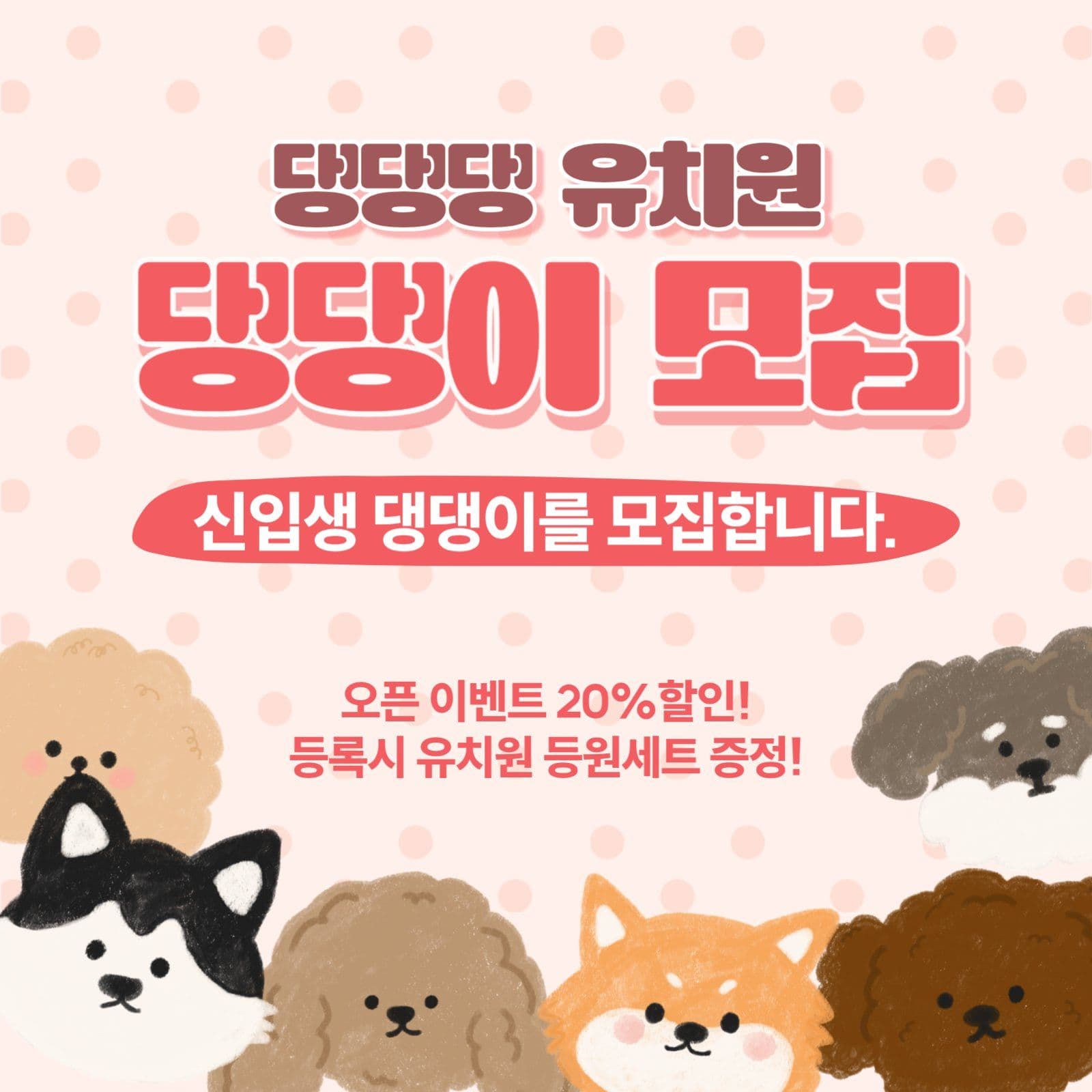 애견유치원 신입생 모집