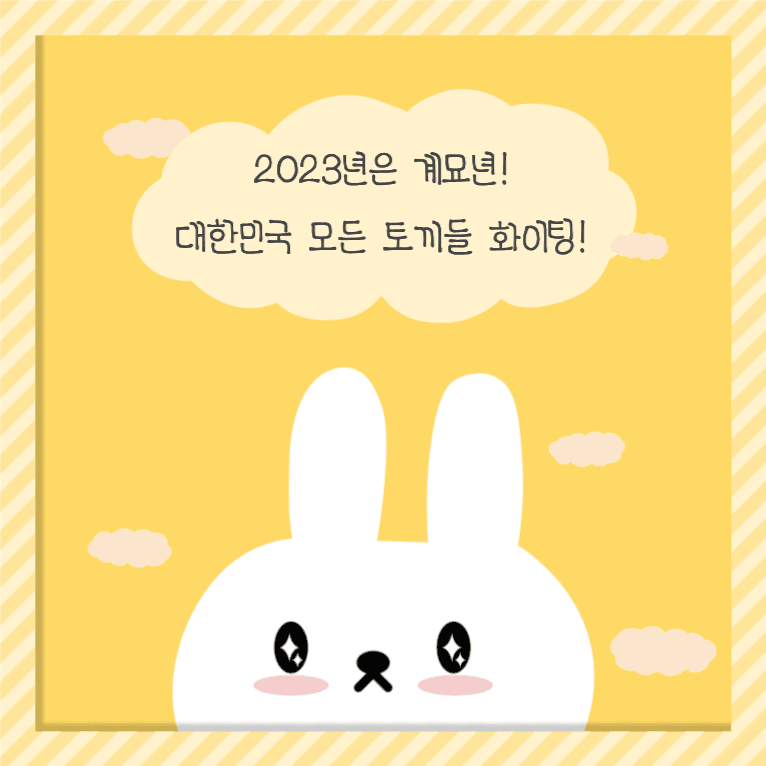 대한민국 모든 토끼들 화이팅!