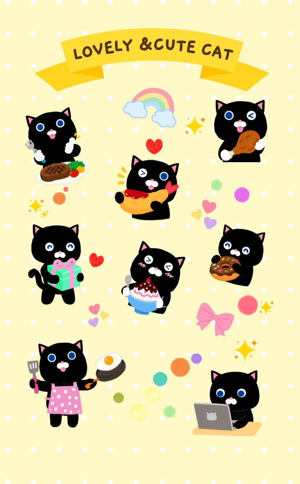 Lovely cat sticker