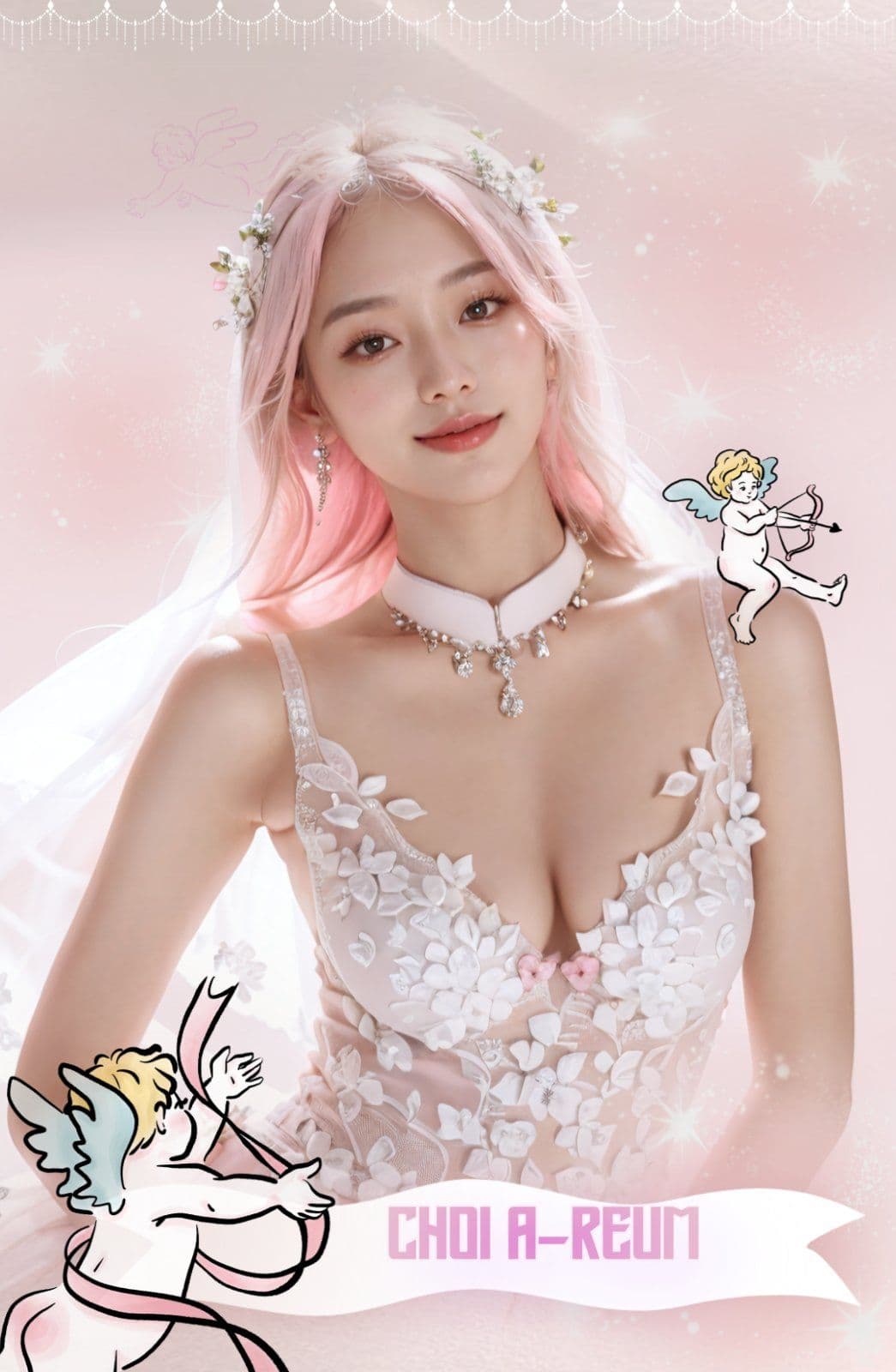 몽환적인 핑크빛 천사 포토카드