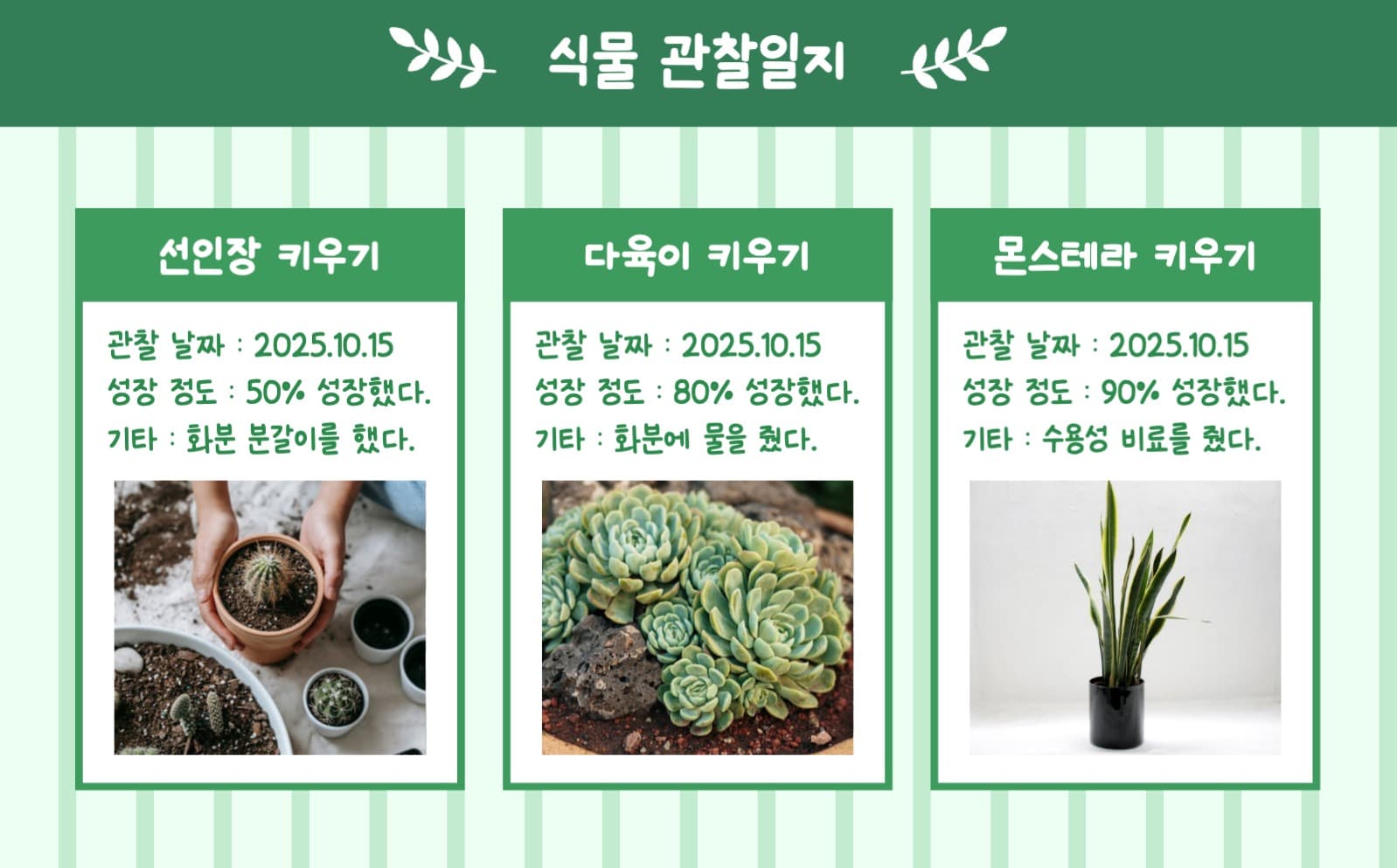 식물 관찰 일지 굿노트